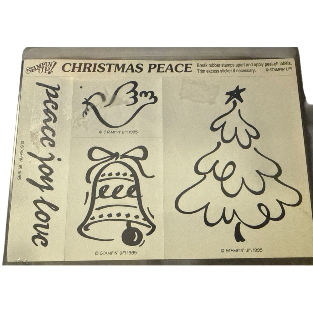 Stampin' Up! Christmas Peace Foam Rubber Stamp Set Vintage 1995 New In Box